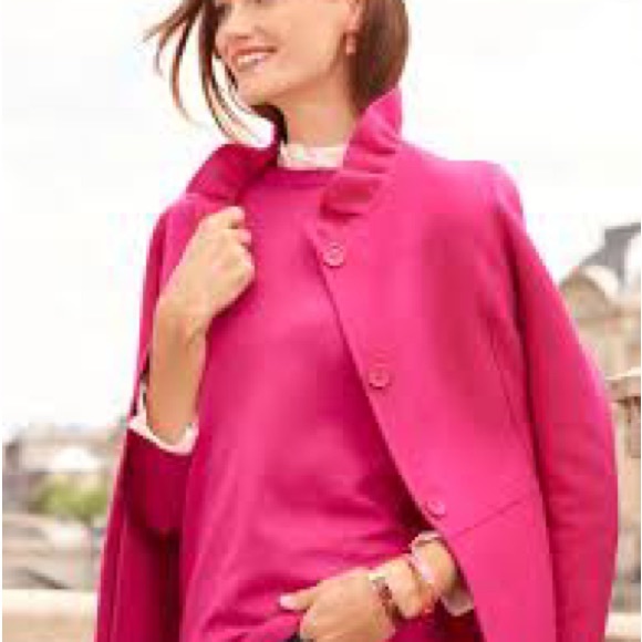 RUFFLE-NECK DOUBLE-FACE JACKET nwot rare Barbie pink style nwot - Picture 2 of 4